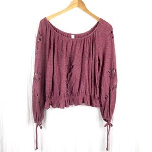 Free People Crop Peplum Top